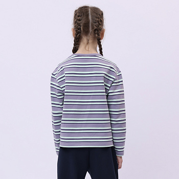YWDU280-2 Lifestyle Crew Neck Sweatshirt Turbidity Purple Stripes